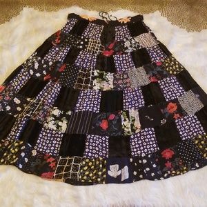 EveryWear Mixed Media Pattern Multicolored Maxi Skirt Size: M